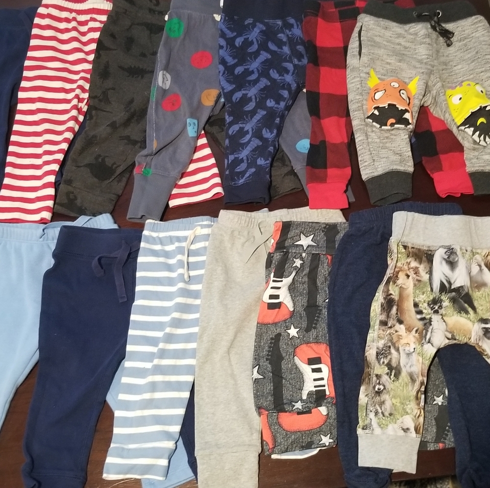 Bundle: 20 Baby Pants Size 12M-24M, Gap Baby Yoda, Hanna Anderson, Carters+ more